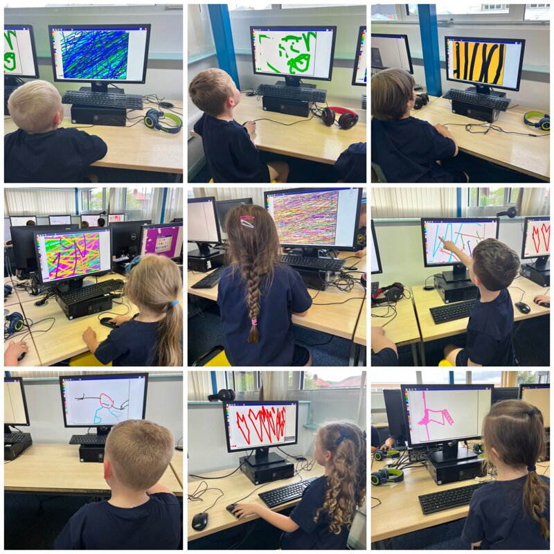 Image of Reception's first ICT suite lesson!