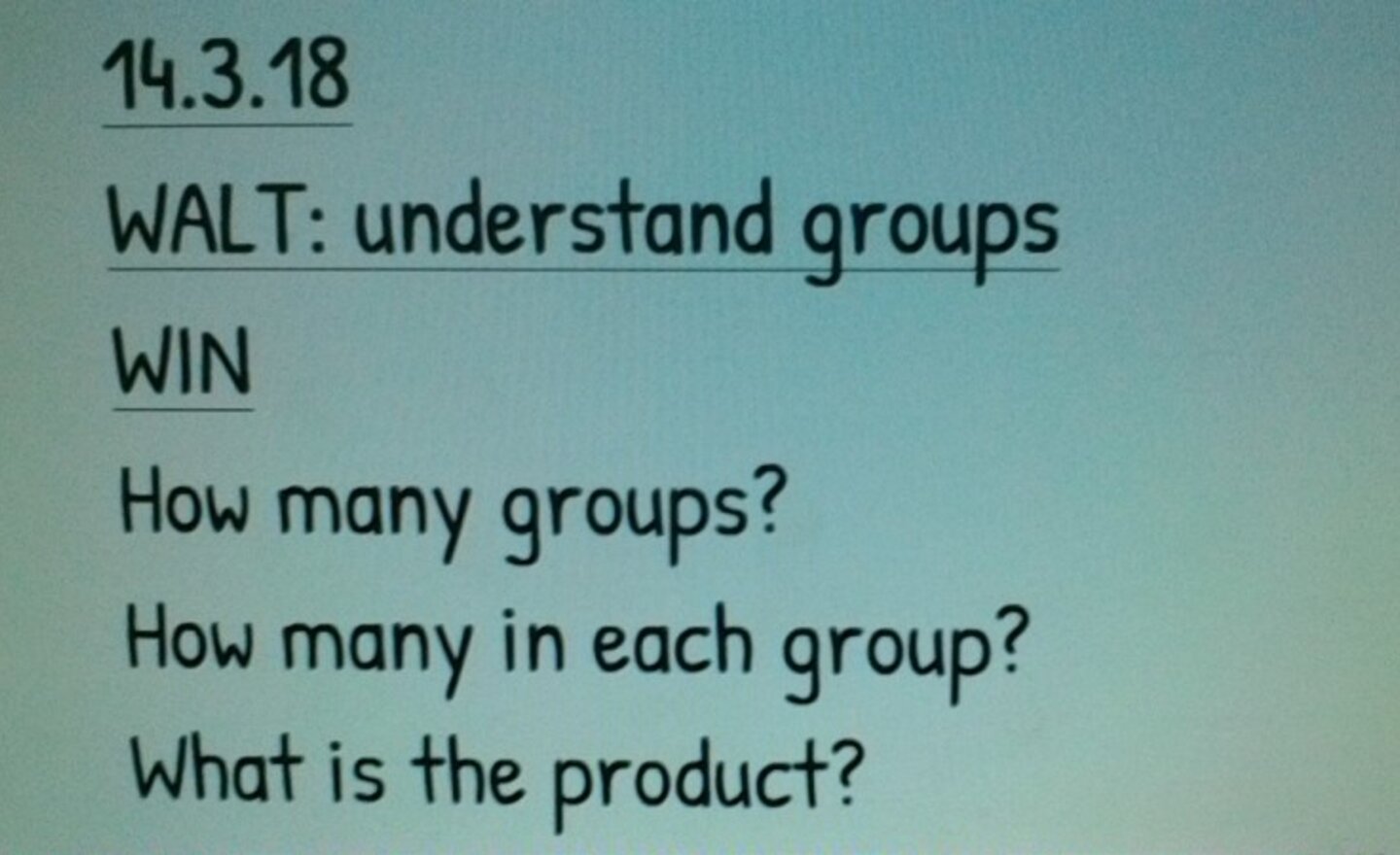 Image of We have been learning to understand groups and the product of the groups.